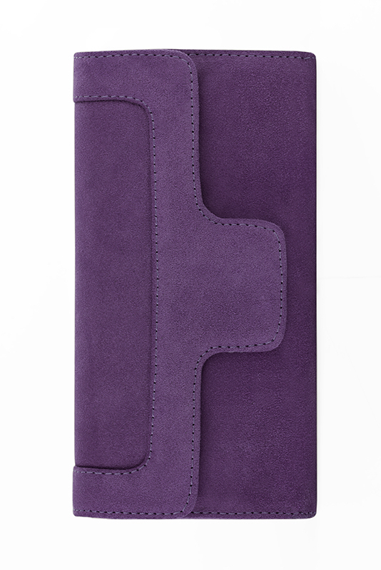 Portefeuille femme violet améthyste et or doré haut de gamme. Personnalisation. Worn view - Florence KOOIJMAN
